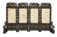 Lot 316 - A Chinese four-fold table screen
