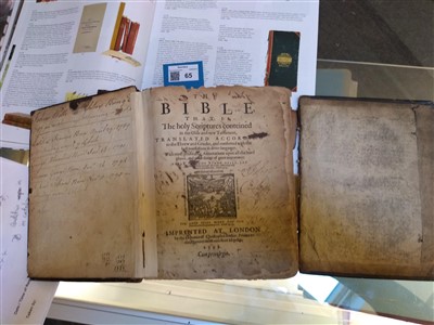 Lot 65 - THE BIBLE, dated 1599