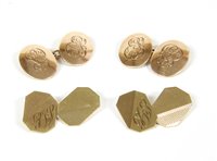 Lot 94 - Two pairs of gold cufflinks