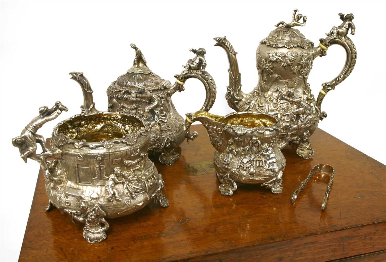 Lot 9 - A Victorian silver four-piece tea set
