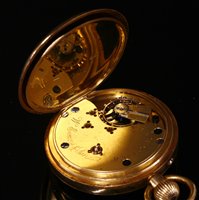 Lot 590 - An 18ct gold open faced pocket watch