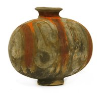 Lot 13 - A Chinese earthenware cocoon jar