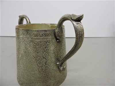 Lot 8 - An Indian silver two-handled sugar bowl and cover