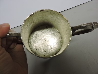 Lot 8 - An Indian silver two-handled sugar bowl and cover
