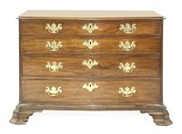 Lot 797 - A serpentine mahogany commode chest