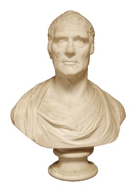 Lot 813 - A white marble bust of a man