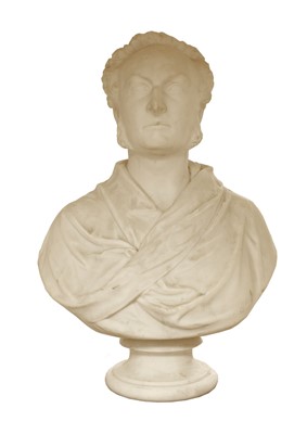 Lot 801 - A white marble bust of a man