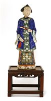 Lot 90 - A Chinese painted clay nodding-head figure