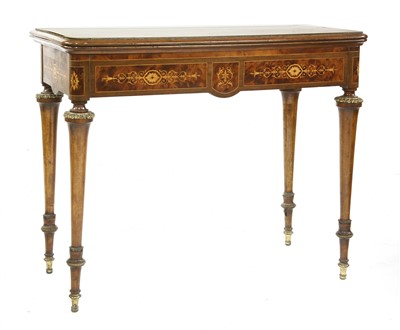 Lot 814 - An amboyna inlaid card table