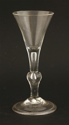 Lot 207 - An 18th century Kit Kat-type wine glass
