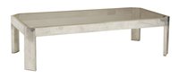 Lot 403 - A chrome and brass coffee table