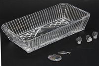 Lot 128 - A collection of Swarovski crystal items, to include a model of a fish, a butterfly, a shell, a quantity of `Crystal Memories' items and a Waterford Crystal tray