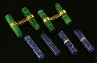 Lot 252 - A pair of 18ct gold Cartier interchangeable baton link cufflinks
