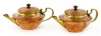 Lot 53 - Two copper and brass teapots