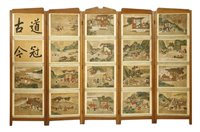 Lot 318 - A Chinese five fold screen