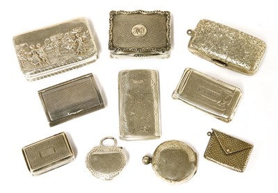 Lot 46 - Ten silver boxes