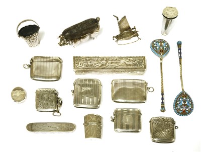Lot 139 - A collection of sixteen small silver items