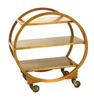 Lot 204 - An Art Deco walnut three tier trolley