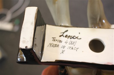 Lot 95 - A Lenci figure of a couple rested on a bench