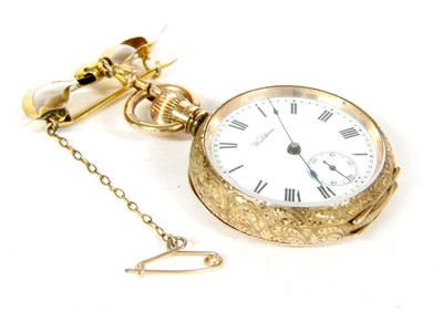 Lot 11 - A 9ct gold Waltham fob watch