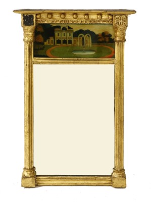 Lot 540 - A Regency giltwood and verre églomisé mirror