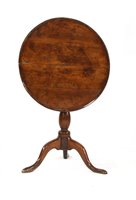 Lot 528 - A George III burr elm, walnut and beechwood tripod table