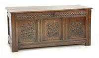 Lot 529 - An oak coffer