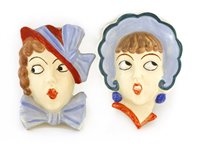 Lot 101 - Two Czechoslovakian amusing wall masks