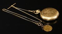 Lot 578 - An 18ct gold Waltham USA Riverside Hunter pocket watch