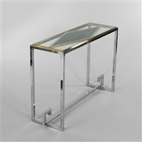 Lot 554 - A brass and chrome console table