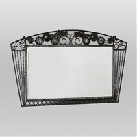 Lot 111 - A French wrought iron wall mirror