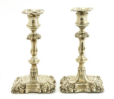 Lot 85 - A pair of Victorian silver candlesticks