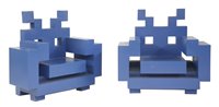 Lot 519 - A pair of contemporary 'Space Invader' armchairs