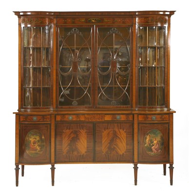 Lot 567 - An Edwardian strung mahogany display cabinet