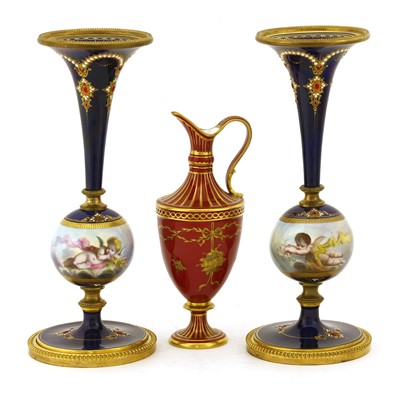 Lot 273 - A pair of Sèvres-style vases
