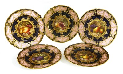 Lot 277 - Five Royal Worcester cabinet plates