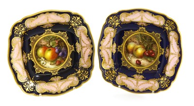 Lot 351 - A pair of Royal Worcester cabinet dishes