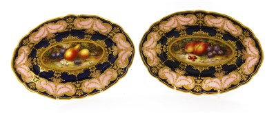 Lot 279 - A pair of Royal Worcester cabinet dishes