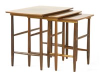 Lot 261 - A nest of three rosewood side tables