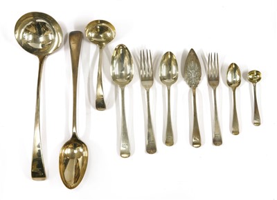 Lot 40 - A Victorian silver old English pattern table service for 18 place settings