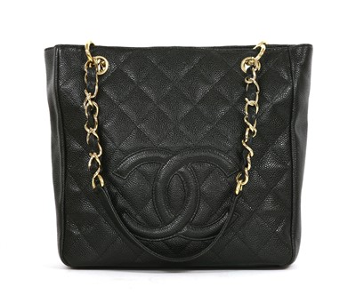 Lot 692 - A Chanel black Caviar Petite shopper tote