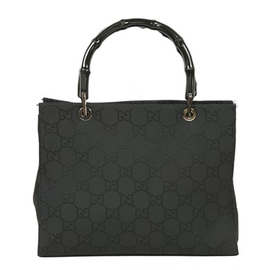 Lot 788 - A Gucci black fabric monogrammed shopper