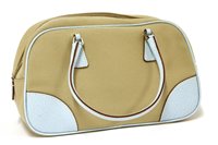 Lot 759 - A Prada canvas and blue leather bowling handbag