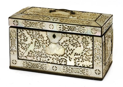 Lot 180 - An Anglo-Chinese mother-of-pearl casket