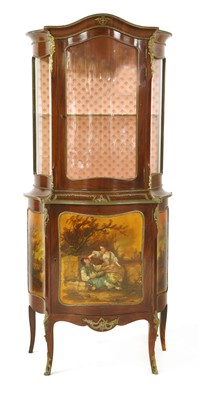 Lot 593 - A French serpentine-fronted gilt metal-mounted display cabinet