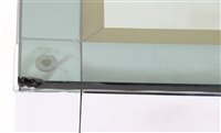 Lot 126 - A pair of brass and chrome side tables