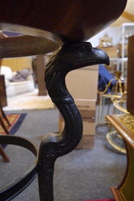 Lot 553 - A Regency oak, iron and marble-topped guéridon