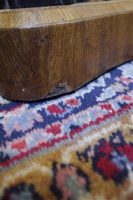 Lot 553 - A Regency oak, iron and marble-topped guéridon