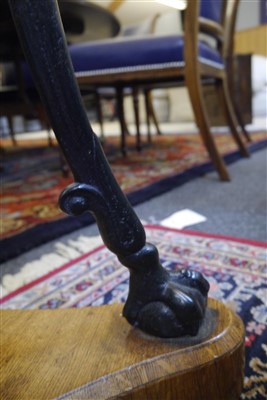 Lot 553 - A Regency oak, iron and marble-topped guéridon
