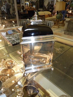 Lot 115 - A silver and tortoiseshell eight-day timepiece